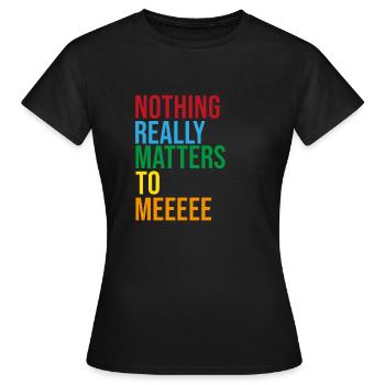 bohemian rhapsodie queen paroles arc en ciel - T-shirt Femme - noir - Devant - AI Model Female 172 dark (172cm)
