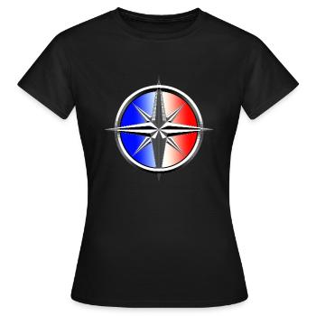 rose des vents bleu blanc rouge - T-shirt Femme - noir - Devant - AI Model Female 172 dark (172cm)