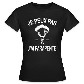 Ich kann nicht Gleitschirmfliegen - Frauen T-Shirt - Schwarz - Vorne - AI Model Female 172 dark (172cm)