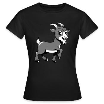 Ziege meckern lächeln - Frauen T-Shirt - Schwarz - Vorne - AI Model Female 172 dark (172cm)