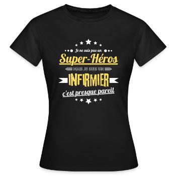 Meilleur Infirmier humour cadeau - T-shirt Femme - noir - Devant - AI Model Female 172 dark (172cm)