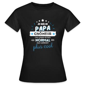 Meilleur papa chômeur humour cadeau - T-shirt Femme - noir - Devant - AI Model Female 172 dark (172cm)