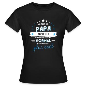 Meilleur papa poilu humour cadeau - T-shirt Femme - noir - Devant - AI Model Female 172 dark (172cm)