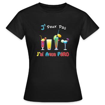 J'peux pas j'ai aqua péro - T-shirt Femme - noir - Devant - AI Model Female 172 dark (172cm)