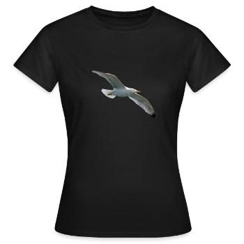 möwe im flug - Frauen T-Shirt - Schwarz - Vorne - AI Model Female 172 dark (172cm)