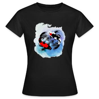 carpe koi - T-shirt Femme - noir - Devant - AI Model Female 172 dark (172cm)
