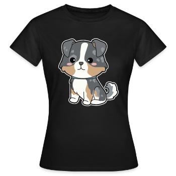 Australian Shepherd - T-shirt Femme - noir - Devant - AI Model Female 172 dark (172cm)