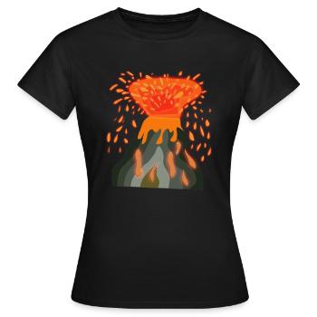 Vulkan - Frauen T-Shirt - Schwarz - Vorne - AI Model Female 172 dark (172cm)