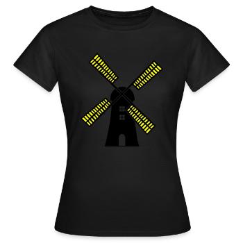 moulin à vent - T-shirt Femme - noir - Devant - AI Model Female 172 dark (172cm)