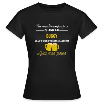 Ne me dérangez pas QUAND J ai l apéro buggy - T-shirt Femme - noir - Devant - AI Model Female 172 dark (172cm)