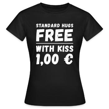 free hugs festival party flirt flirt camping - Women's T-Shirt - black - Front - AI Model Female 172 dark (172cm)