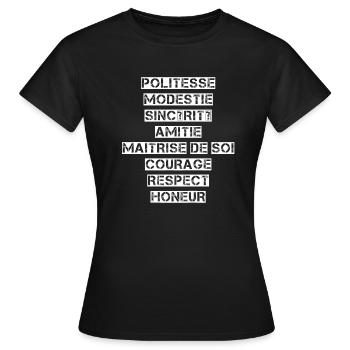 valeur judo - T-shirt Femme - noir - Devant - AI Model Female 172 dark (172cm)