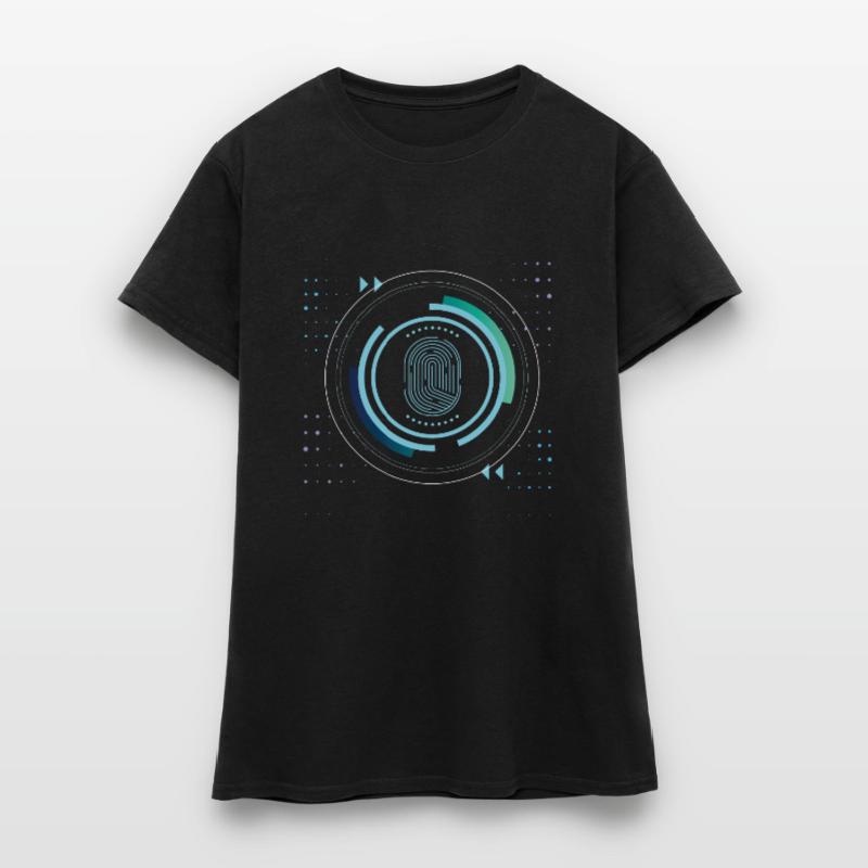 identity security safe nerd pixel pc tech science Frauen T-Shirt