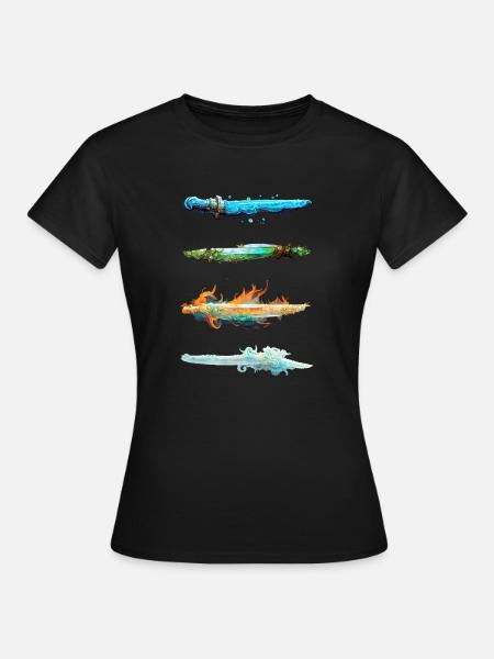 Épées à quatre éléments - T-shirt Femme - noir