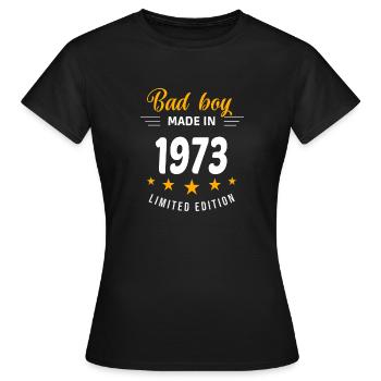 Bad boy made in 1973 - Women's T-Shirt - black - Front - AI Model Female 172 dark (172cm)