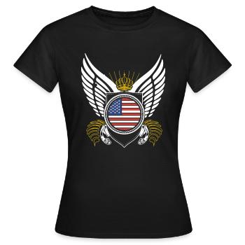 USA Lady Abzeichen mit Flügeln Epic - Frauen T-Shirt - Schwarz - Vorne - AI Model Female 172 dark (172cm)