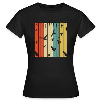 Vogelbeobachtung Retro Vogelbeobachter Singvogel - Frauen T-Shirt - Schwarz - Vorne - AI Model Female 172 dark (172cm)