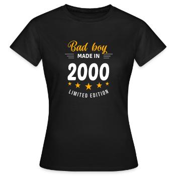 Bad boy made in 2000 - Women's T-Shirt - black - Front - AI Model Female 172 dark (172cm)