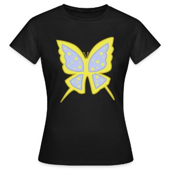 Papillion de lumiere jaune bleu - T-shirt Femme - noir - Devant - AI Model Female 172 dark (172cm)