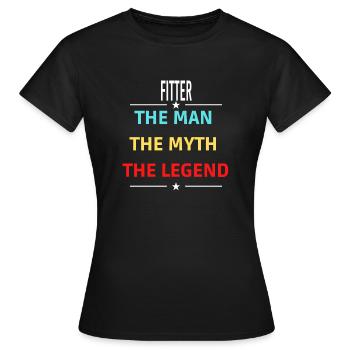 L’homme Le mythe La légende FITTER - T-shirt Femme - noir - Devant - AI Model Female 172 dark (172cm)