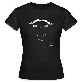 Gesichtsdesign gute Stimmung Hallo - Frauen T-Shirt - Schwarz - Vorne - AI Model Female 172 dark (172cm)