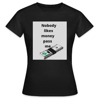 Geld - Frauen T-Shirt - Schwarz - Vorne - AI Model Female 172 dark (172cm)