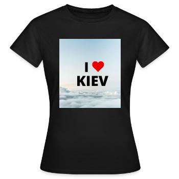 ICH LIEBE KIEW - Frauen T-Shirt - Schwarz - Vorne - AI Model Female 172 dark (172cm)