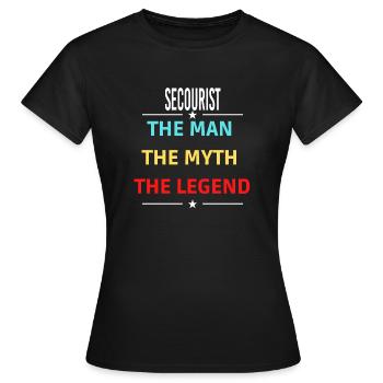 L’homme Le mythe La légende SECOURIST - T-shirt Femme - noir - Devant - AI Model Female 172 dark (172cm)
