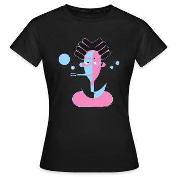 The Man with the Pipe - Women's T-Shirt - black - Front - AI Model Female 172 dark (172cm)