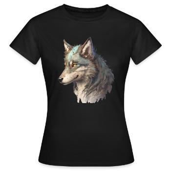 Der graue Wolf - Frauen T-Shirt - Schwarz - Vorne - AI Model Female 172 dark (172cm)
