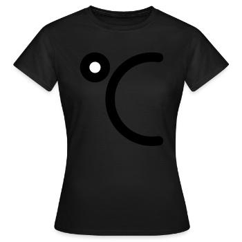 Icône Degrés Celsius à personnaliser - T-shirt Femme - noir - Devant - AI Model Female 172 dark (172cm)