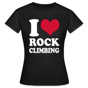 Klettern Kletterer I Love Rock Climbing - Frauen T-Shirt - Schwarz - Vorne - AI Model Female 172 dark (172cm)