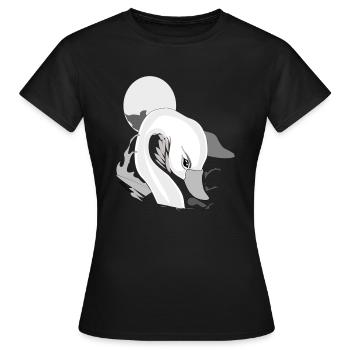 Swan and elegance - Women's T-Shirt - black - Front - AI Model Female 172 dark (172cm)
