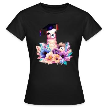 Certificat de fin d’études en alpaga - T-shirt Femme - noir - Devant - AI Model Female 172 dark (172cm)