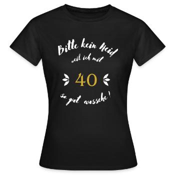 40er weiß - Frauen T-Shirt - Schwarz - Vorne - AI Model Female 172 dark (172cm)