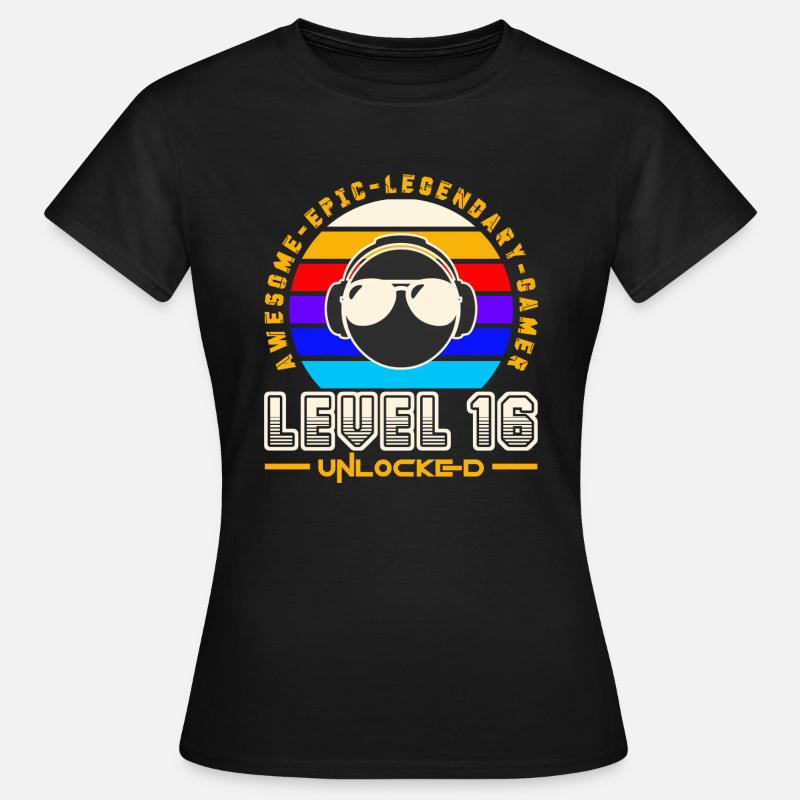 Livello 16 - Maglietta da donna - nero