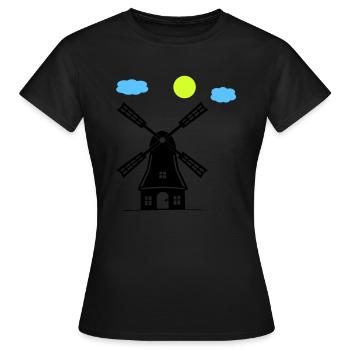Moulin à vent - T-shirt Femme - noir - Devant - AI Model Female 172 dark (172cm)