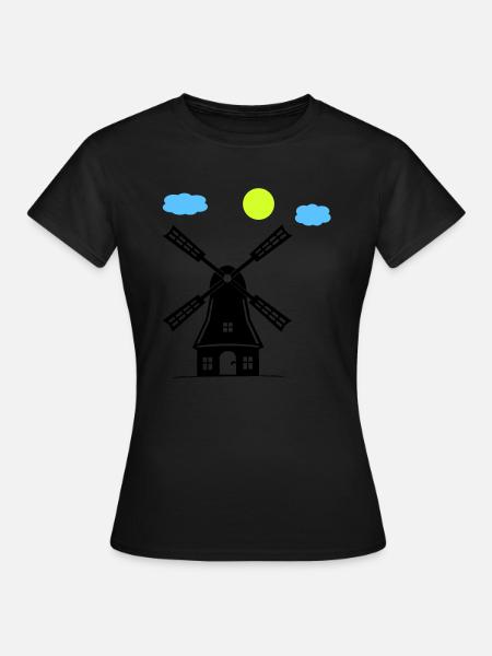 windmühle - Frauen T-Shirt - Schwarz