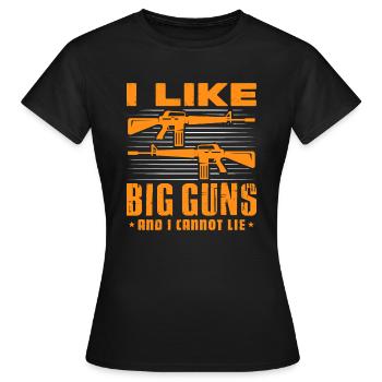 J’aime les gros canons et je ne peux pas mentir Design - T-shirt Femme - noir - Devant - AI Model Female 172 dark (172cm)