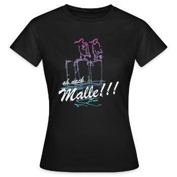ab nach Malle Majorca Mallorca Insel UrlaubBallear - Frauen T-Shirt - Schwarz - Vorne - AI Model Female 172 dark (172cm)