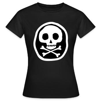 Crâne et os - T-shirt Femme - noir - Devant - AI Model Female 172 dark (172cm)