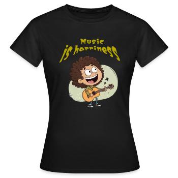 Dessin animé drôle - T-shirt Femme - noir - Devant - AI Model Female 172 dark (172cm)