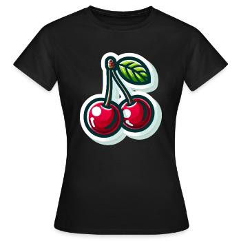 Cerise - T-shirt Femme - noir - Devant - AI Model Female 172 dark (172cm)