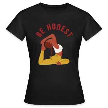 Be Honest – Flowing Grace Yoga-Girl - Women's T-Shirt - black - Front - AI Model Female 172 dark (172cm)