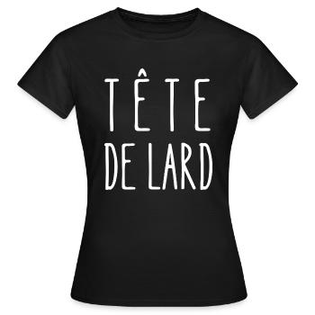 tête de lard - T-shirt Femme - noir - Devant - AI Model Female 172 dark (172cm)