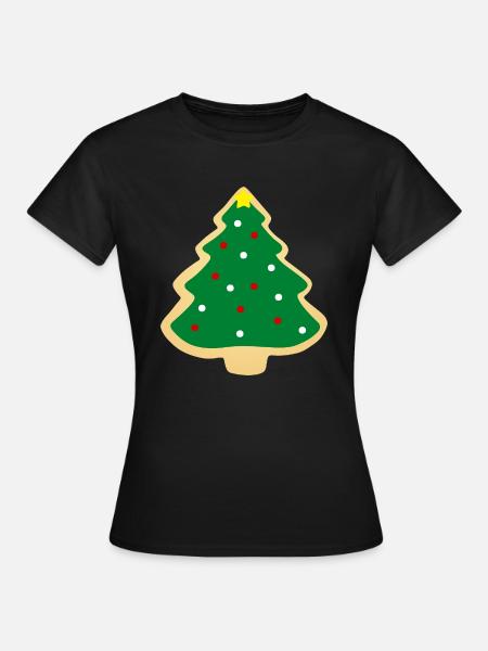 Weihnachtsbaum-Plätzchen - Frauen T-Shirt - Schwarz