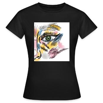 Coloured eye - Women's T-Shirt - black - Front - AI Model Female 172 dark (172cm)
