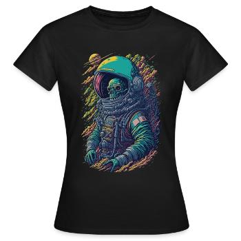 Illustration d’astronaute squelette - T-shirt Femme - noir - Devant - AI Model Female 172 dark (172cm)