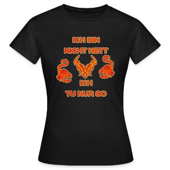 Ich bin nicht nett Ich tu nur so - Frauen T-Shirt - Schwarz - Vorne - AI Model Female 172 dark (172cm)
