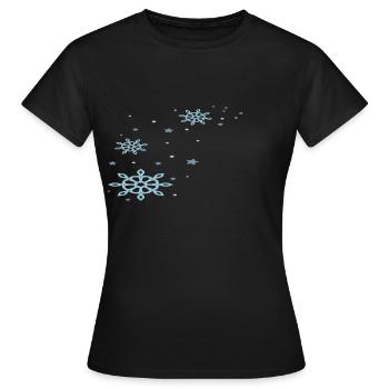 schneeflocken - Frauen T-Shirt - Schwarz - Vorne - AI Model Female 172 dark (172cm)